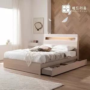 [금성침대][베드리움] NEW 스마트메이트 편백 LED 수납침대(SS)+듀얼쿠션 유로탑