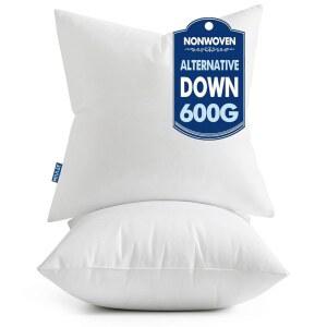 밀레 2개 세트 20x20인치, 100% 버진 필링 부직포 소파 거실용 베개 삽입물