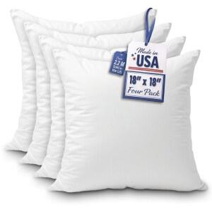 포멀리 던지기 베개 삽입물 18x18 (4개 세트) 소파, 침대 및 거실용 프리미엄 장식 베개, 소파용 부드러운 푹신한 던지기 베개, 가정용 베개 삽입물