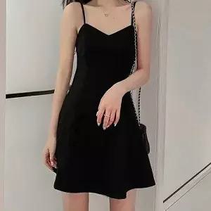 모던 실루엣 슬림 블랙 뷔스티에 원피스 RNR-0072 (HSJ-WFHUO7C)