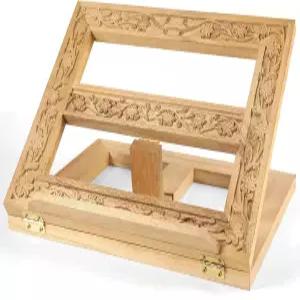 더블필 조절 가능한 나무 성경 스탠드 조각 홀더 미살 독서용 책 디스플레이 접이식 종교 기도 12.99 x