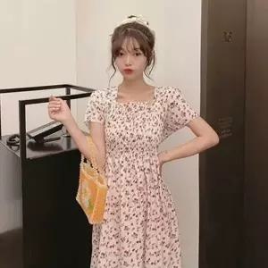 여자 20대 여름 데이트 룩 잔꽃 플라워 쉬폰 원피스 (HSJ-WF2DB01)