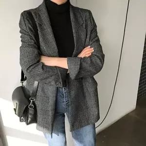 캐주얼정장 자켓 가을 체크 여자가을의류 소매 롤업 (HSJ-WFGUYMK)