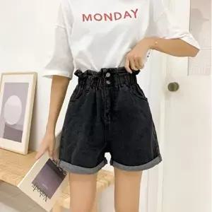 허리밴딩 하이웨스트 롤업 청반바지 A52 (HSJ-WFHECFU)