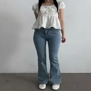 여자 세미부츠컷 연청바지 데님팬츠 나팔바지 데님진 (HSJ-WF48054)