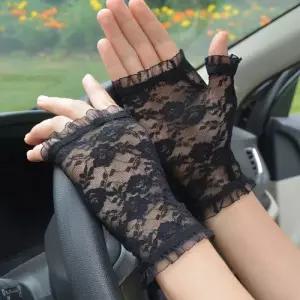 별별 여성 레이스 핸드워머 손등토시 여름 손목 보호대/블랙
