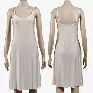 쿨샵 골지패턴 여성 슬립끈나시 원피스 잠옷 롱슬립 (HSJ-W9D2941)