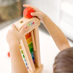 멜리사 더그 파란색 실로폰 캐터필라 15 5인치 망치 25인치 5인치 나무 뮤지컬