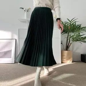 여성 봄 가을 플리츠 주름 롱스커트 밴딩 주름 치마 SK0199S