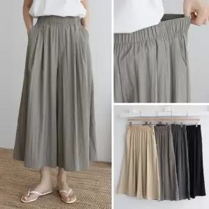 여성 여름 편한 주름 밴딩 통바지 치마바지 PN0589S