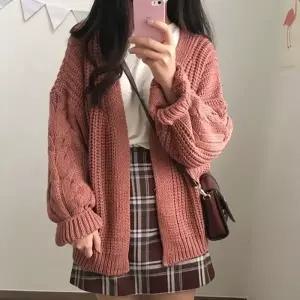 꽈배기 짜임 여성 3컬러 니트 가디건 WS-CD03