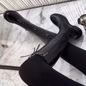 밀리터리 슬림핏 여성 시크 레이스업 롱부츠 LK-W08