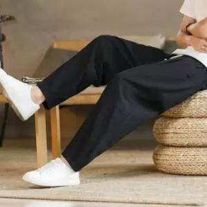 남성 여름 데일리 캐주얼 밴딩 린넨 9부 팬츠 바지 린넨반바지