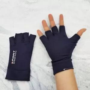 쿨장갑 하프 핑거 남색