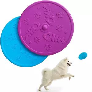 TZHYKPOME TPR 고무 파괴 불가능한 개 비행 디스크 부드러운 물림 방지 프리스비 소형/중형/대형견 야외