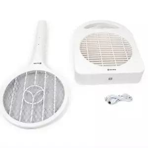 ( )전기모기채 전자파리채 휴대용 원형 충전 전기모기파리채