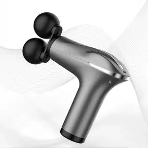 (색상 블랙)듀얼 헤드 강력한 파워 휴대용 안마 마사지건 6단계 마사지 강도 저소음 초경량 어버이날 부모