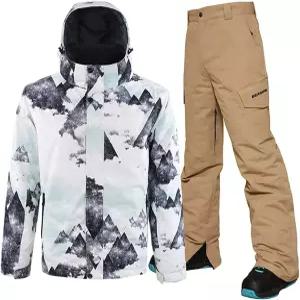 YEEFINE 남성 스키복 방수 스노우수트 겨울 재킷 및 바지 세트 야외 따뜻한 스노우보드