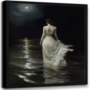 액자에 담긴 무디 여성 월 아트 다크 아카데미아 페인팅 데코 빅토리아 고딕 프린트 빈티지 백 우먼 그림