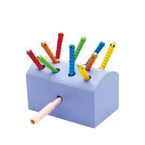 원목 애벌레잡기 자석 낚시놀이 랜덤 촉감인형애벌레