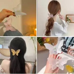 나비 집게핀 반투명 헤어집게핀 반묶음 헤어핀 반머리 집게핀 올림머리집게 단발 머러집게핀