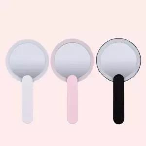 LED 화장 휴대거울 메이크업 손거울 손잡이 조명거울 미니 원형거울 LED 화장거울 미러 손거울 미용
