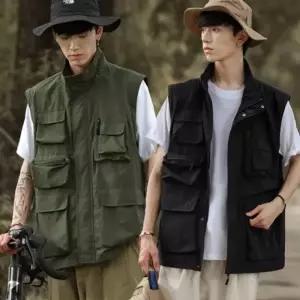 남자 멀티포켓 작업조끼 전술 캠핑 밀리터리 바람막이 조끼 워크웨어