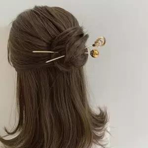 빈티지 원형 메탈비녀 헤어비녀 뒤꽂이 올림머리 똥머리 레트로 헤어핀 원형비녀 웨딩 한복머리