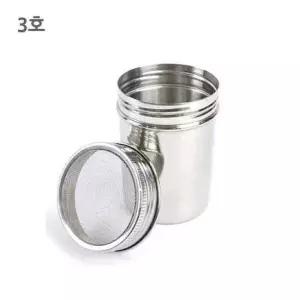 스테인레스 파우더통 3호 망사 스텐양념통 초코파우더