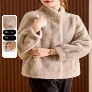 밍크퍼 페이크퍼 후드 코트 빅사이즈 하프 인조