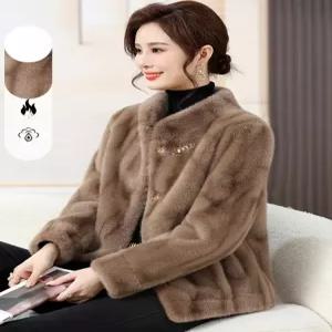 밍크퍼 페이크퍼 코트 후드 하프 아우터 빅사이즈