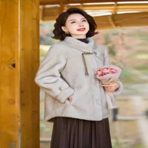 밍크퍼 페이크퍼 하프 코트 후드 빅사이즈 아우터