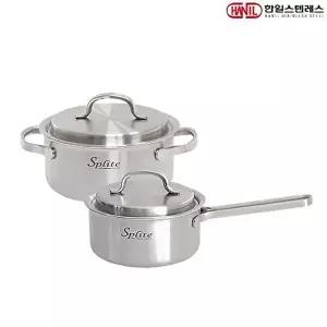 [한일스텐레스]스플릿 통5중 인덕션가능 스텐레스 냄비세트 2종A(편수16+양수18)