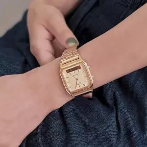CASIO 카시오 빈티지 아날로그 골드 디지털시계