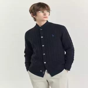 헤지스 남성 24FW [반값세일]네이비 램스울 케이블 라운드 가디건 HZSW4D203N2