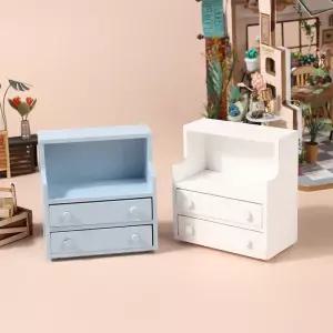 현실적인 미니 1/12 액세서리 인형의 장식을 침대 집 이상적인 서랍 탁자 옆 위한 캐비닛