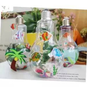 전구 어항 만들기 플라스틱 탁상용 전구 어항 만들기 체험 재료 꾸미기 어린이 스티커 초등 장식 실내 활동