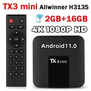 셋톱박스 기존 Tanix TX3 미니 탑 박스 안드로이드 110 4K HD 2G 16G 4G WiFi TV 스마트 Allwinner H313S H