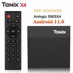 셋톱박스 Tanix X4 안드로이드 110 TV 박스 스마트 미디어 플레이어 듀얼 와이파이 4K 4GB 32GB 24G 5G Aml