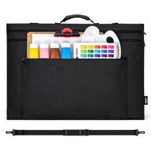 JJRING 24x36 아트 포트폴리오 토트백 - 손잡이와 조절 가능한 어깨끈이 있는 대형 휴대용 보관 케이스, 아트워크, 포스터, 캔버스, 드로잉 보드용 포트폴리오 폴더