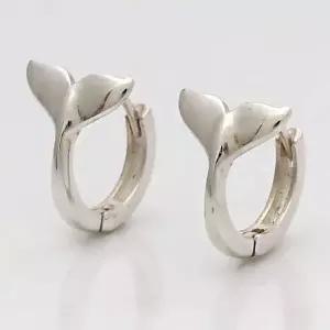 92.5 SILVER 고래꼬리 링 귀걸이