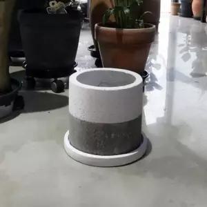 화분 정원형 시멘트 화이트투톤 20x19cm