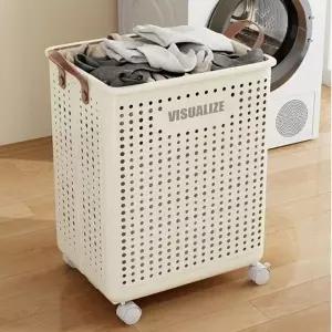 빨래바구니 이동식 수거함 폴딩 바스켓 세탁물 정리함