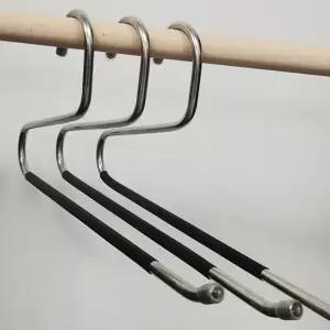 신박한정리 바지걸이 20p 논슬립 L자 실리콘 미끄럼방지 코팅 바지 옷걸이 8mm 인출식 역방향 s자