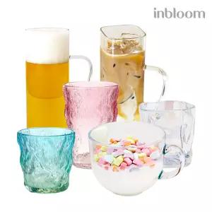 인블룸 감성 홈카페 유리컵/잔/이중/내열/유리/손잡이/머그/홀로그램/글라스