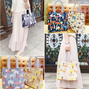 [쓰리몰] 숲속 이야기 코팅 사각 보조가방 다용도 멀티 수납가방