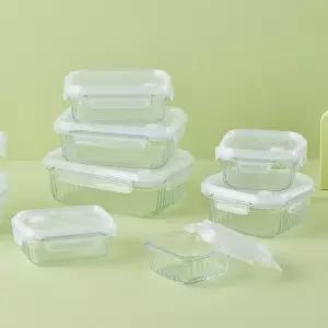 네오플램 웨이브락 내열유리 밀폐용기 V(스팀홀) 보관 7종세트