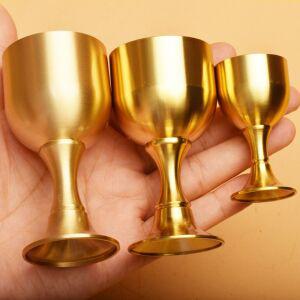 성작 하이 퀄리티 골드 와인 잔 오래가는 칵테일 음료 황동 성배 컵 SL 양주 녹 방지