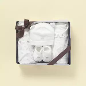 [롯데백화점]타티네쇼콜라 트왈드배냇저고리+우주+화이트비니+덧신 TNNWAG01UW-SET