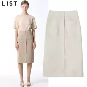 [리스트] 포켓 슬릿 백 밴딩 스커트